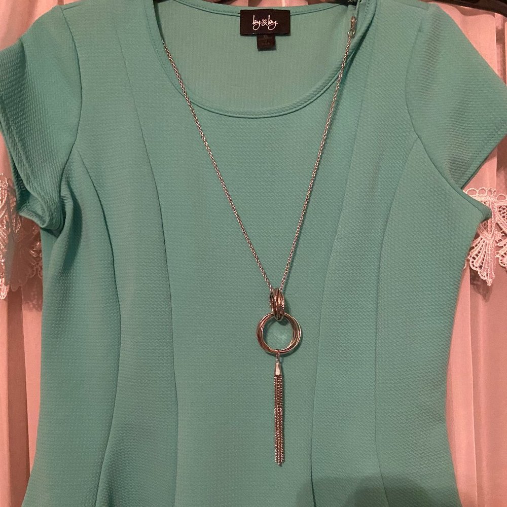 By&By Peplum Shirt w/ Detachable Necklace